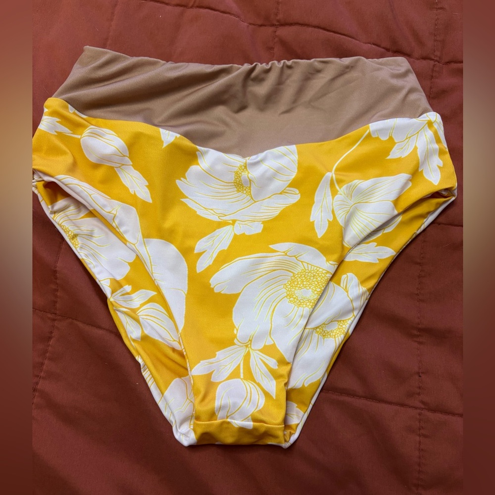 Floral Yellow Bikini Bottom